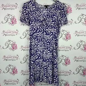 C&a mini dress paisley floral flowers Purple and White Patterned Dress